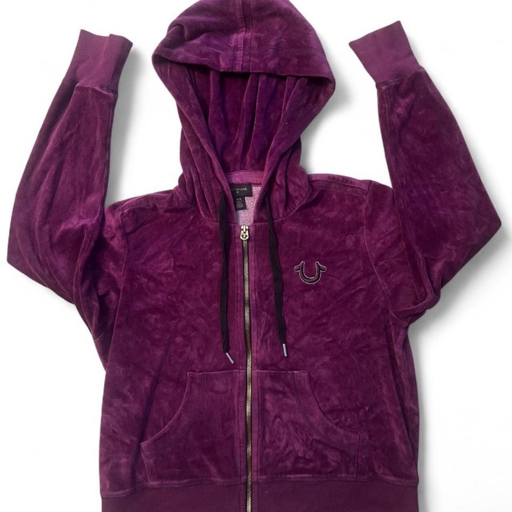 Purple Hooded Zip-Up Sweatshirt